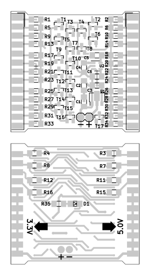 Parallel Port Logic Levels Convertor - Layout