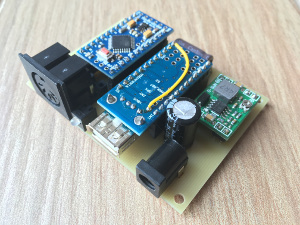 USB to MIDI converter - PCB top side